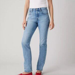 Levi's 501 Original Fit Women's Jeans Straight Leg Skinny Blue Jeans Size 25x28
